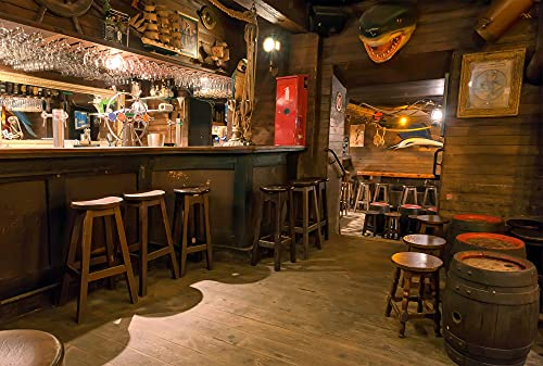 BAR Fototapete VLIES-300x223 cm (3723A)-Retro Diner Café Vintage Design Irish Pub Wandtapete-Inkl. Kleister-Vliestapete Bild Dekoration Wand-Dekor Moderne Motiv-Tapete Panorama Poster XXL