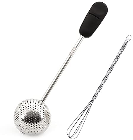 Powdered Sugar Shaker Duster with 7 Inch Egg Beater Powdered Sugar Sifter Container Shaker Dusting Wand for Baking