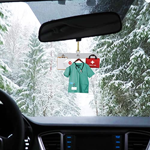 Muium(TM) Personalisierte Ornament Krankenschwester, Krankenschwester Uniform Weihnachtsbaum Ornamente Weihnachtsdekoration Arzt Uniform Ornament für Auto Home Party Weihnachtsdekoration (H)