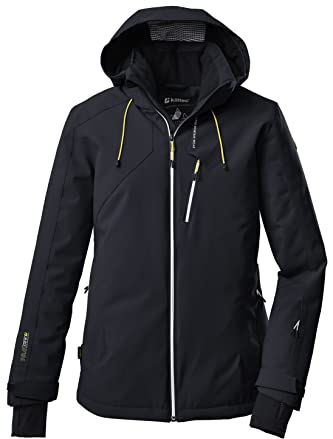 Killtec Damen Ksw 10 Wmn Jckt Skijacke Funktionsjacke mit abzippbarer Kapuze und Schneefang, schwarz blau, 42 EU