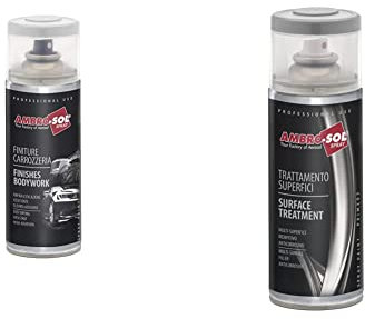 Ambro-Sol - V400CAR.1 - Esmalte aluminio llantas 400 ml + V400PAST.1 Pinturas tratamiento superficies imprimación anti oxido, Gris, 400 ml
