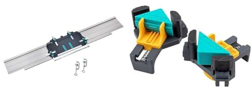 wolfcraft 6913000 FKS 145 Rail De Guidage pour Scie Circulaire - 1450 x 242 x 50 mm & 3051000 Presses D'angles ES22 pour Planches de 10 à 22 mm d'Epaisseur - 2 pièces