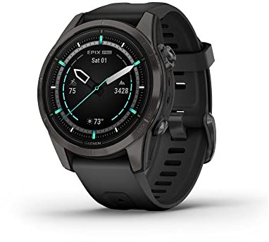 Garmin Epix Pro (Gen 2) Sapphire Edition, 42 mm, smartwatch ad alte prestazioni, tecnologia di allenamento avanzata, torcia integrata, nero