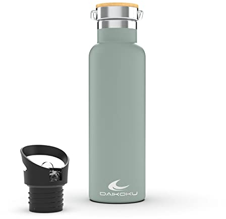 Daikoku Botella Agua Acero Inoxidable - 500ml - Botella Térmica - Bebidas Frías 24 Horas y Calientes 12 Horas - Botella Agua Antigoteo - Doble Pared Libre de BPA - Cantimplora Termica - Verde Pastel