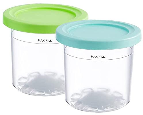 Ice Cream Tubs for Ninja Creami, 4/8 Pcs Leak-Proof Ice Cream Pints Container with Lids,Ice Cream Storage Cup for Ninja Ice Cream Maker NC301, NC300, NC299AMZ, CN305A, CN301CO Series (Green+Blue)