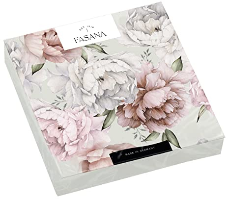 20 Servietten Pfingstrosen auf grau | Blumen | rosa | weiß | Tischdeko | Decoupage | Serviettentechnik 33x33cm