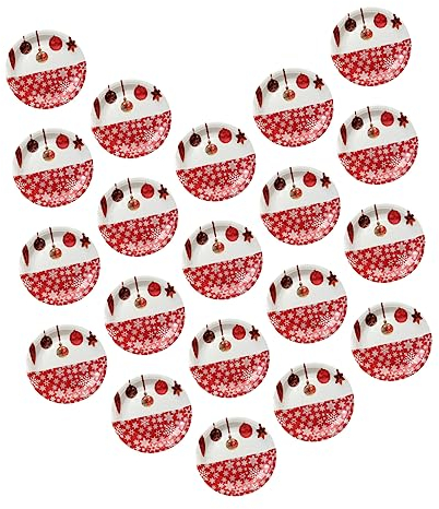 GLEAVI 20pezzi Piatti Di Carta Natalizi Decorazioni Per Tavola Delle Feste Per Natale e Capodanno Design Creativo e Adorabile Materiale Sicuro e Pratico Per Ogni Evento Festivo