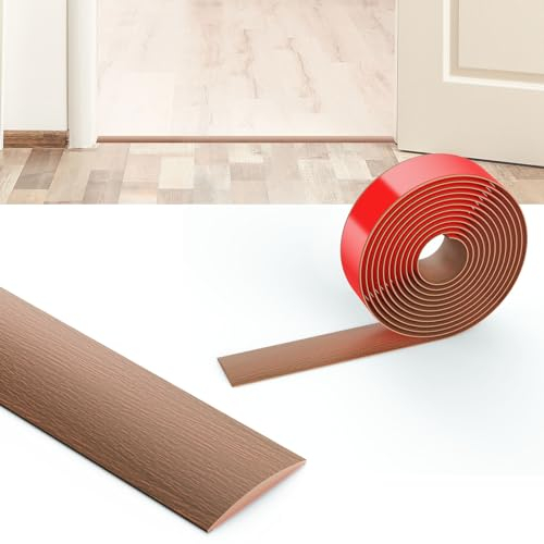 Flintronic 3M Laminate Flooring Threshold Transition Strip, 4CM PVC Floor Divider Strip Transition Strip, Self Adhesive Threshold Strip, Door Strip Threshold Bars for Joining Floor Gaps,Carpet,Tiles