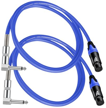 Seefeful XLR Female to 1/4 TS Right Angle,1/4 TS Right Angle to XLR Female Micphone Cable, for Micphone Mixer、Instruments (2PACK / 3.3 FT)