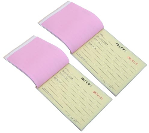 Carnet de Reçus de Factures 3 Parties Numéroté, Papier, 2 Pcs | Copies Carbone, Papier Épais, pour Paiements et Retours, Visites Terrain, Exportateurs et Ateliers