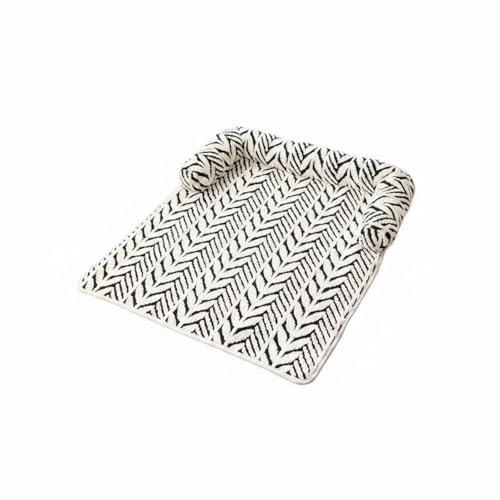 FJMQHU Coussin Antidérapant Lit Maison pour Animaux Tapis de Chien Protection pour Canapé Soutien Ergonomique Ailes Rehaussées Matériau Flanelle Lavable, 60x80x16cm