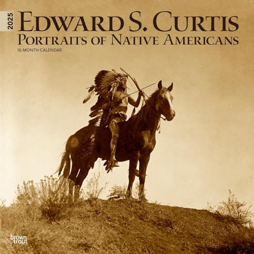 Edward S. Curtis Portraits of Native Americans | 2025 12 x 24 Inch Monthly Square Wall Calendar | Plastic-Free | BrownTrout | Photography USA America