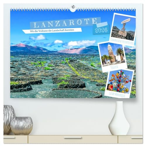 Lanzarote - Wo die Vulkane die Landschaft formten (hochwertiger Premium Wandkalender 2026 DIN A2 quer), Kunstdruck in Hochglanz: Impressionen von der ... von Jahren erschaffen wurde. (CALVENDO Orte)
