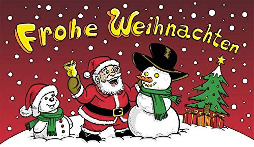 UB Fahne/Flagge Frohe Weihnachten Nikolaus & Schneemann klein Weihnachtsfahne 90 cm x 150 cm Neuware!