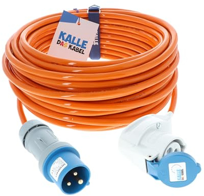 CEE Verlängerung Kalle Blue Signal 2,5mm² Winkel Industrie BAU Boot Womo Camping Vollpur-Premium-Leitung 10 Meter