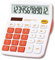Meichoon Großer Taschenrechner, Orange, Büro-Solar-Taschenrechner, Dual-Power, Finanz-dedizierter 12-stellige Anzeige, große Standardfunktion, Desktop-Business-Taschenrechner, multifunktionaler KA08