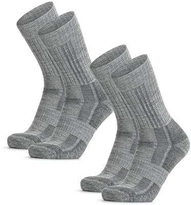 DANISH ENDURANCE Expert Pro Merino Wandersocken, 2 Paar, Hellgrau, 43-47