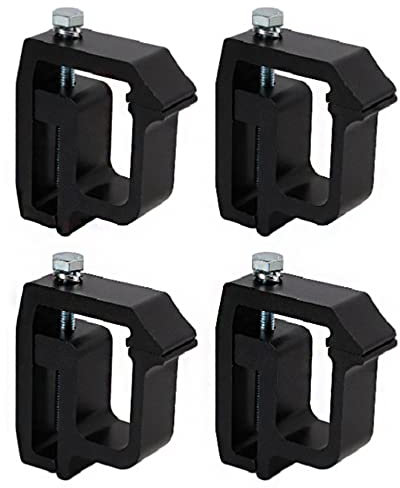 Tiardey 4Pcs Truck Cap Mounting Clamps for Bed Rack and Canopy Brackets - Black
