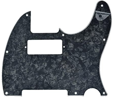 Dopro Tele Gitarre Pickguard Kratzplatte mit Mini Humbucker-Tonabnehmer für USA/Mexican FD Telecaster Black Pearl