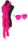 db11 Bunte Federboas, 2 m Federboa für Frauen für Tanzen, Hochzeit, Party, Cosplay, Halloween, mit Herz-Randlosen Sonnenbrille (Hot Pink)