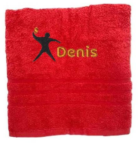 Personalisiertes Handtuch mit Namen Schön gestickter Sport Name Handbadetuch 100% Baumwollhandtuch Sportliche Motive Personalized Custom Towel with Name (100 x 50 cm, Amerikanischer Fußball)