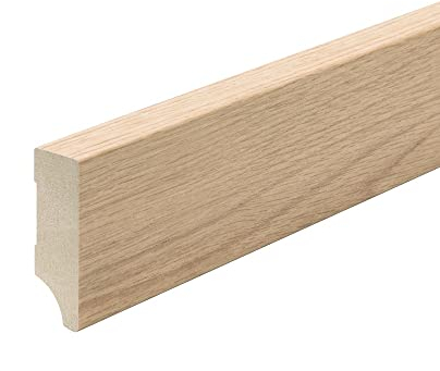 Sockelleiste MDF Holz-Optik Eiche foliert Weimarer Profil Modern 60mm