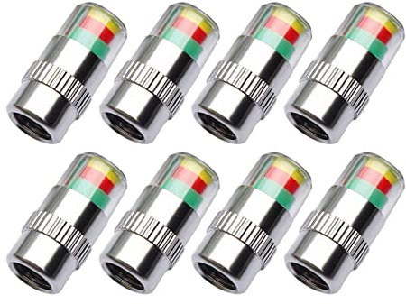 ANKIA 8Pcs 2.4Bar 36PSI Car Tyre Pressure Monitor Valve Stem Caps Sensor Indicator 3 Color Eye Alert