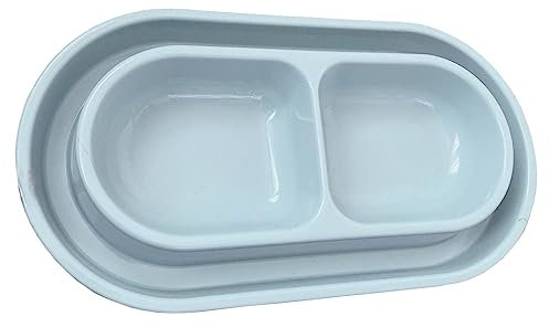 Gamelle pour Chat et Chaton, gamelle pour Chien, Chiot, prévenir Les Fourmis, 400ml, Gris, Taille S