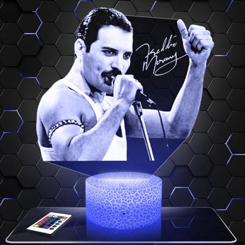 Nachttischlampe - Touch-Nachtlicht Freddie.M 3D-LED-Lampe Illusion, Geschenkidee Weihnachten Geburtstag Junge und Mädchen Nachttischlampe Kinder- oder Erwachsenenzimmer TOP