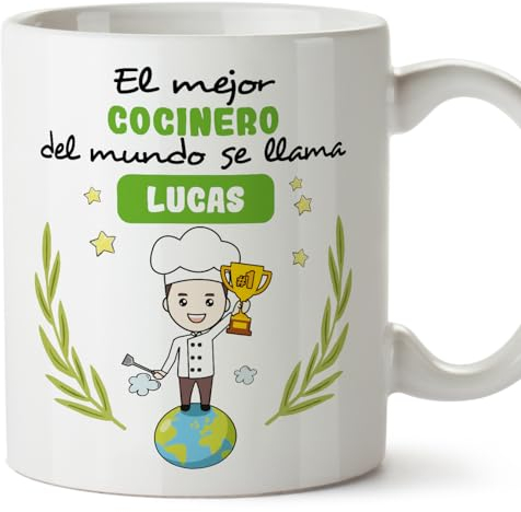 MUGFFINS Tazas Personalizadas para COCINERO hombre - En Español - Eres Mejor del Mundo - 11 oz / 330 ml - Regalo Personalizable original y divertido
