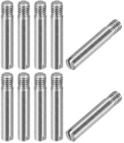 sourcing map 10 Stück M6 x 35mm geschlitzter zylindrischer Stift | aus 304 Edelstahl, mit Außengewinde, zur Positionierung von Möbeln und Schränken