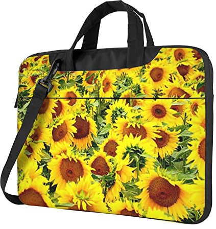AABSTBFM San Francisco bedruckte Laptoptasche – Laptop-Hülle – moderne Laptop-Umhängetasche Computertasche für Business, Reisen, Schule, Büro, Sonnenblumen, 15.6 inch