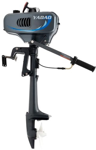 JDBDU Aussenborder Benzinmotor 3.5 PS 2.5KW Bootsmotor 2-Takt Außenborder Bootsmotor Kurzschaft Außenbordmotor für Schlauchboote Gummiboote Fischerboote Kajaks