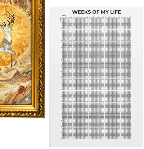Dein Leben In Wochen Kalender,My Life In Weeks Poster, Leben In Wochen Poster,4000 Wochen Weeks Of My Life Poster Calendar, Lebens-Wochen-Kalender,Lebenswoche Poster Wanddeko, Mein Leben In Wochen