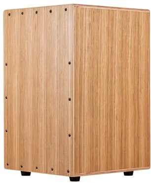 YIWEOG Cajon Drum Box Holztrommel Handtrommel Glatte glänzende Oberfläche Schlaginstrument Zebraholz für Anfänger Reisen Party Box Trommel Anti-Rutsch