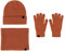 MüTze Handschuhe Frauen & Männer Winter Warme Niedliche Wolle Hut Schal Handschuhe DREI Stücke Winter Schnee Strickmütze Bildschirm Fäustlinge Schals Sets MüTze Wolle Damen (Orange, One Size)