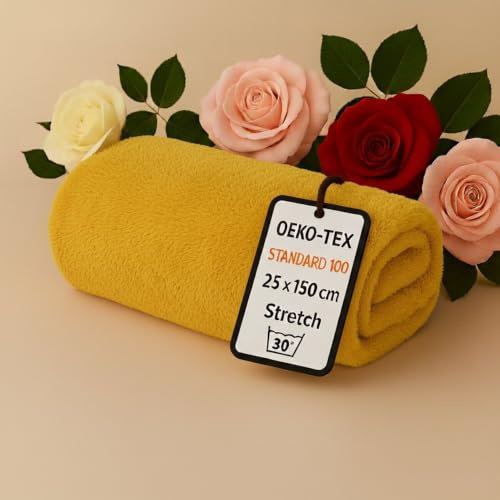 StoffBook ockergelb kunstpelz kaninchen plüsch stoff zum nähen, basteln & dekorieren, fellborte, fellstreifen, teddyplüsch, fellband, für diy, mode heimtextilien, e374