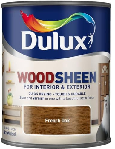 Woodsheen Stain and Varnish 750ml French Oak | Interior Wood Stain and Varnish | Satin Finish for Doors Skirting Furniture and Trim | Quick Dry Wood Protection