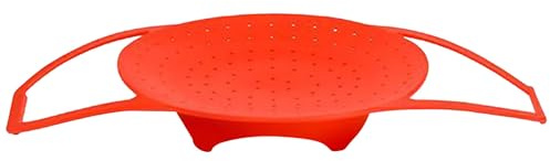 DOITOOL Cesta Fácil de Limpiar Vaporera Plegable de Silicona Color Rojo para Cocinar Verduras y Hot Dogs Ideal para Preparaciones