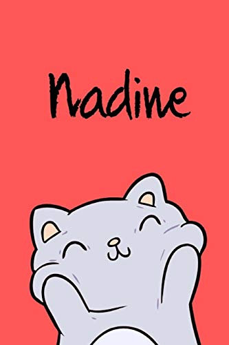 Nadine: DIN A5 • 110 Seiten Blanko • Mein Malbuch • Personalisierter Kalender • Vornamen • Schönes Notizbuch • Notizblock Rot • Kinderbuch • Jugendbuch • Organizer • Malblock mit Namen