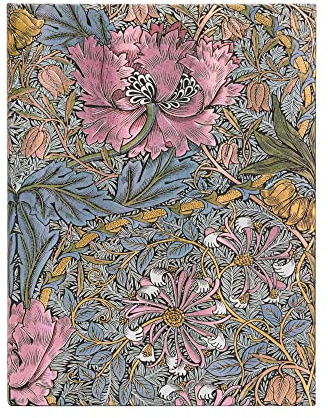 Morris Pink Honeysuckle (William Morris) Ultra Unlined Hardcover Journal: Hardcover mit Elastikbandverschluss