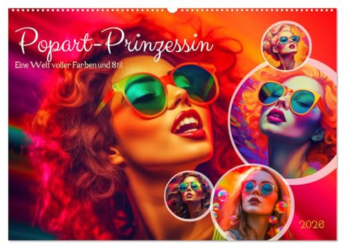 Popart Prinzessin (Wandkalender 2026 DIN A2 quer), CALVENDO Monatskalender: Die Popart-Prinzessin ist eine lebendige und dynamische Muse der modernen Kunst. (CALVENDO Menschen)