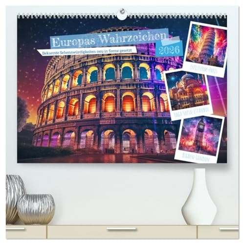 Europas Wahrzeichen (hochwertiger Premium Wandkalender 2026 DIN A2 quer), Kunstdruck in Hochglanz: Dieser Kalender zeigt Sehenwürdigkeiten in Europa ... in Szene gesetzt sind. (CALVENDO Orte)