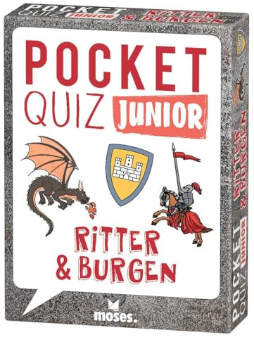moses. Pocket Quiz junior Ritter und Burgen – Kinderquiz mit 100 spannenden Fragen rund um das Mittelalter, Kartenset im handlichen Format für Kinder ab 8 Jahren