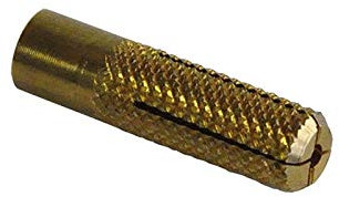 Messingdübel mit metrischem Gewinde für einen besseren Griff des Lochs. Ideal für die Befestigung auf Fichte, Buche, Spanplatte und Beton.