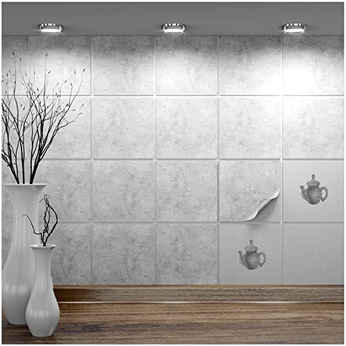 FoLIESEN - Fliesenaufkleber 15x15 cm | selbstklebende Fliesen-Folie für Bad & Küche | entfernbare Klebe-Folie für Wandfliesen Küchenrückwand & Bordüren | 80 Klebefliesen, .:Dekor Gorreto