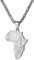 U7 Halskette mit Anhänger für Männer Edelstahl Afrikanische Karte mit Gravur Horusauge Muster Ägypten antiken Schmuck für Weihnachten Jahrestag, Silber