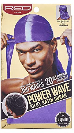 Red By Kiss Power Wave Silky Satin Durag Extra Long Tails, Purple