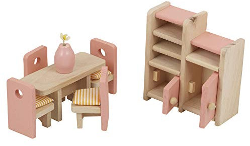 URBN-TOYS Children Wooden Doll House Furniture Gift Toy Sets (Dining Room)