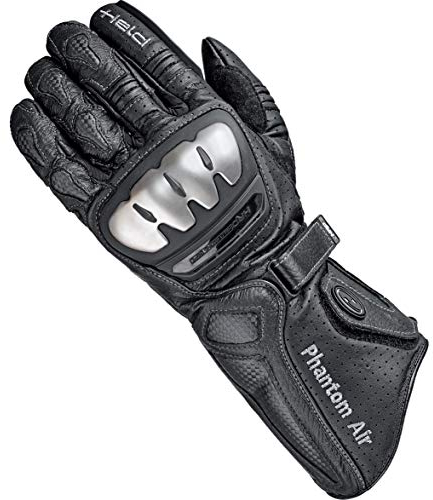 Held Motorradhandschuhe lang Motorrad Handschuh Phantom Air Handschuh schwarz 7,5, Herren, Sportler, Sommer, Leder